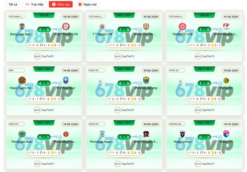 Cauthu TV cập nhật link và lịch phát bóng đá đầy đủ
